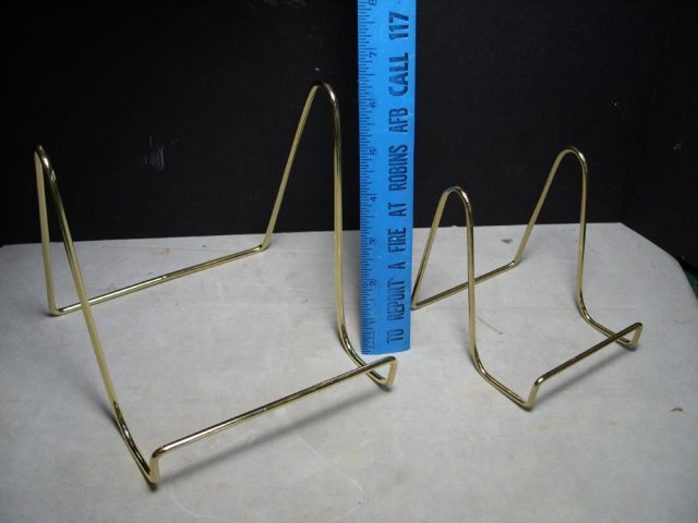 (062313a)Two "TALL" Adjustable Brass Wire Stands