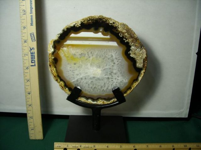 Agate Specimen from Brazil on Custom Metal Display Stand (041220d)