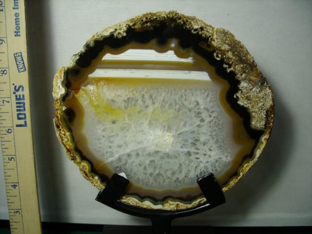 Agate Specimen from Brazil on Custom Metal Display Stand (041220d) - Image 2