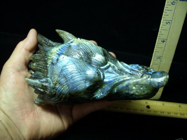 Large Dire Wolf Carving in  Labradorite  (052520f) - Image 2