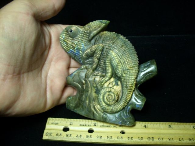 **CHRISTMAS SALE**Labradorite Chameleon Lizard  Carving(072520c) - Image 3