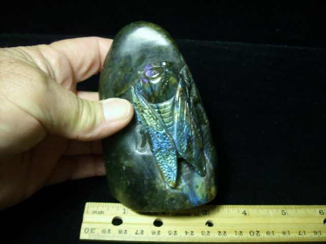 Labradorite Cicada  Carving(072520d) - Image 2