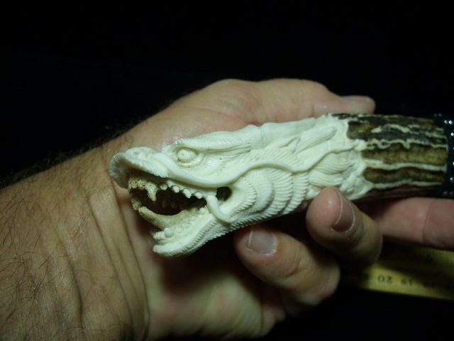 Knapped "Dragon" Knife (080820p) - Image 3