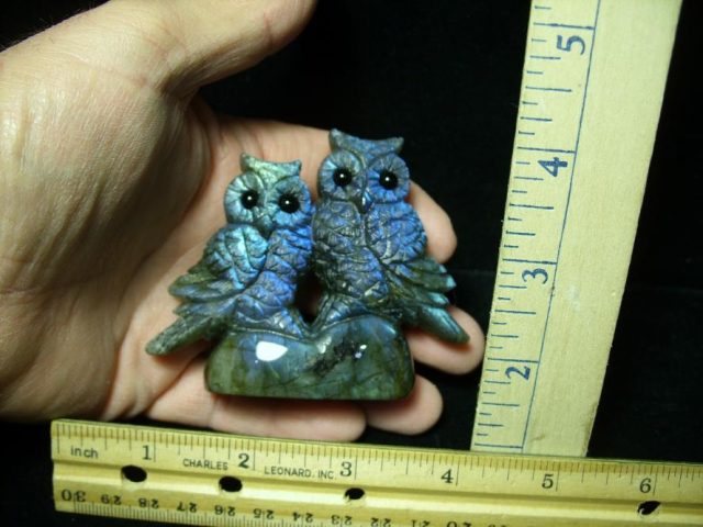 Labradorite  Owls Carving (010520a) - Image 2