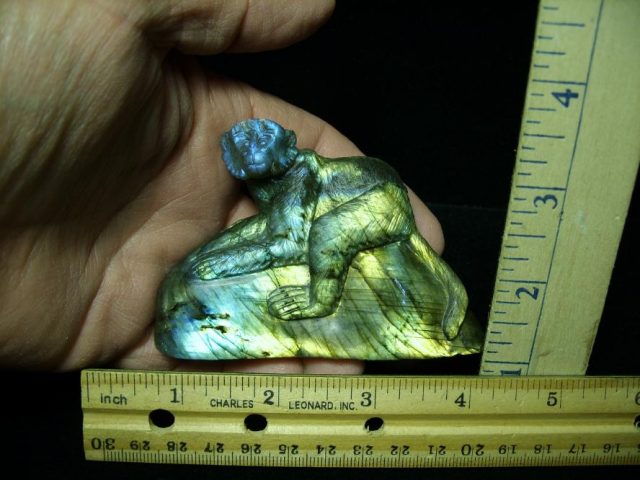 Labradorite  Monkey Carving (010520d) - Image 2