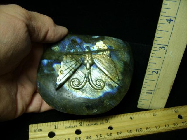 Labradorite  Butterfly Carving (010520e)