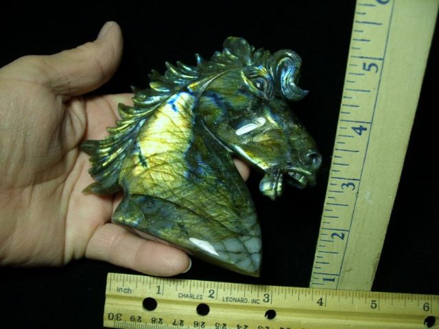 Labradorite  Horse Head Carving (010520f) - Image 2