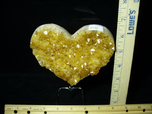 "Heart Sharped"  Citrine Specimen on Metal Stand (011021a)