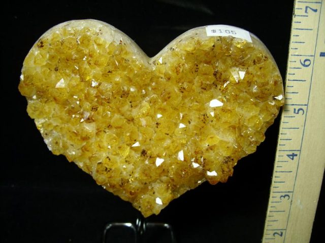 "Heart Sharped"  Citrine Specimen on Metal Stand (011021a) - Image 2