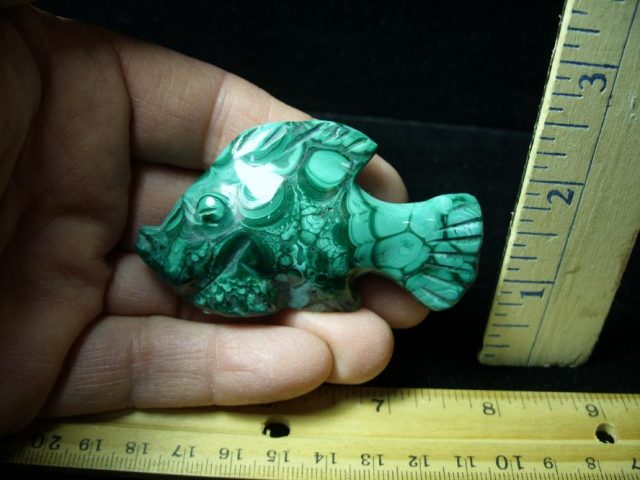 Malachite Carved Fish  (011021p)
