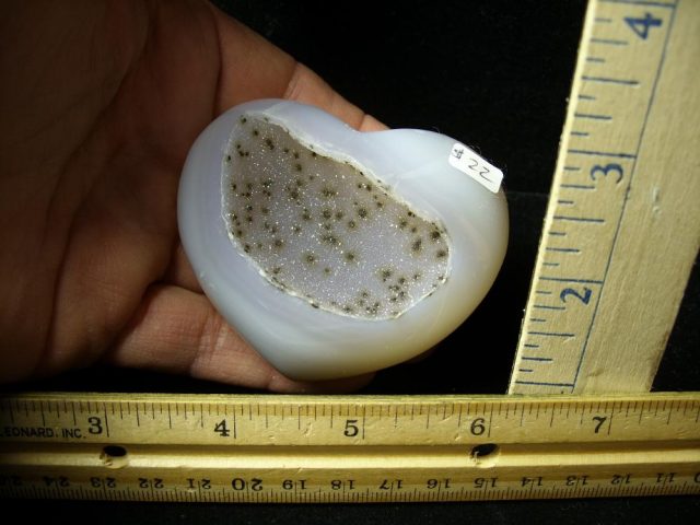 Heart Shaped Agate with Druzy Quartz (011121k) - Image 2