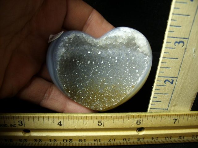 Heart Shaped Agate with Druzy Quartz (011121m) - Image 2