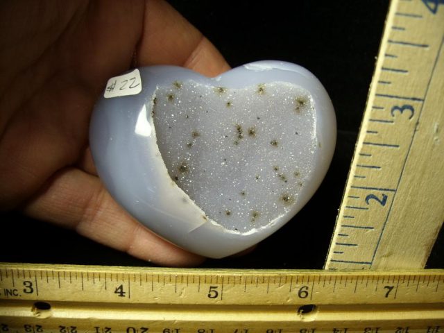Heart Shaped Agate with Druzy Quartz (011121p)