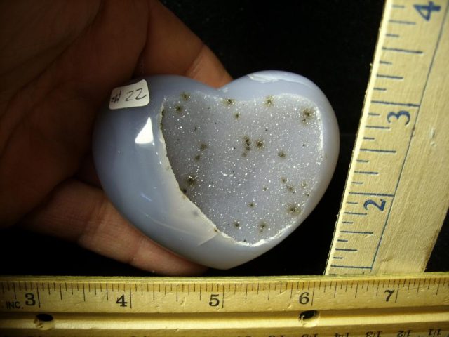 Heart Shaped Agate with Druzy Quartz (011121p) - Image 2
