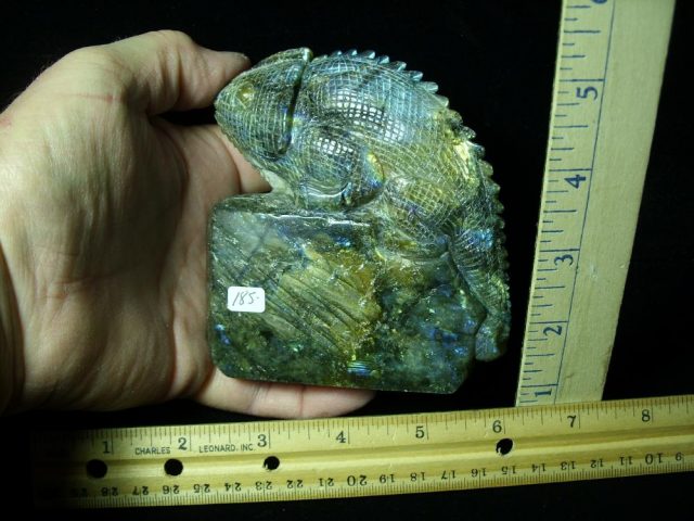 Carved  Labradorite  Chameleon Lizard (021221h) - Image 2