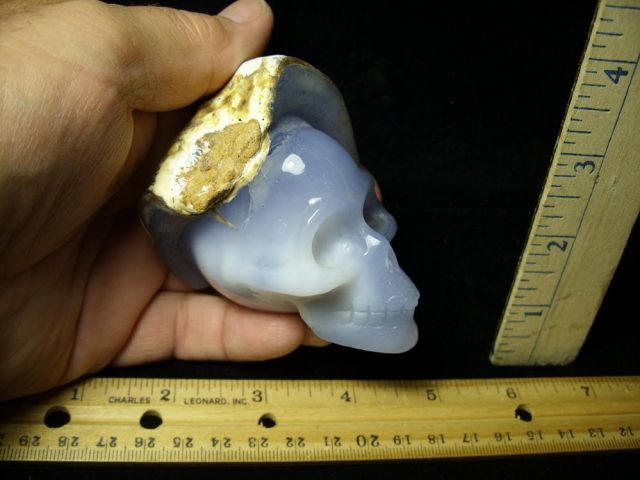 Blue Chalcedony /Crystal Skull Carving(071021h)