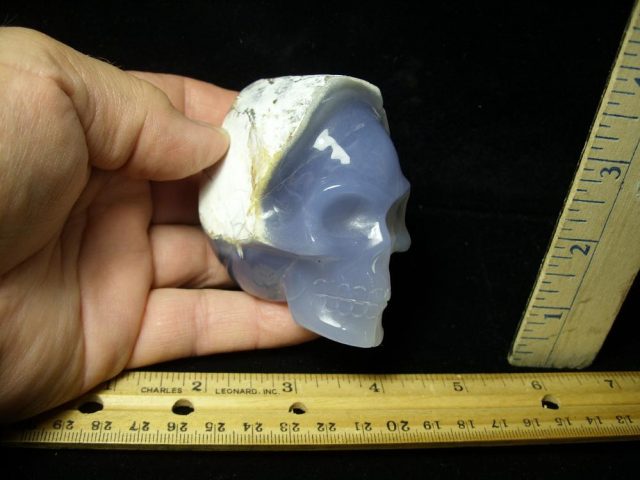 Blue Chalcedony /Crystal Skull Carving(071021g)