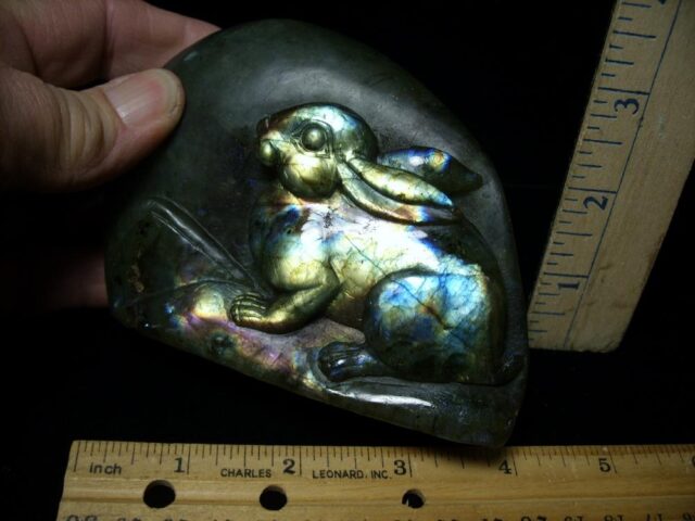"CHRISTMAS IS COMING SALE"  Carved  Labradorite  Rabbit (010722g)