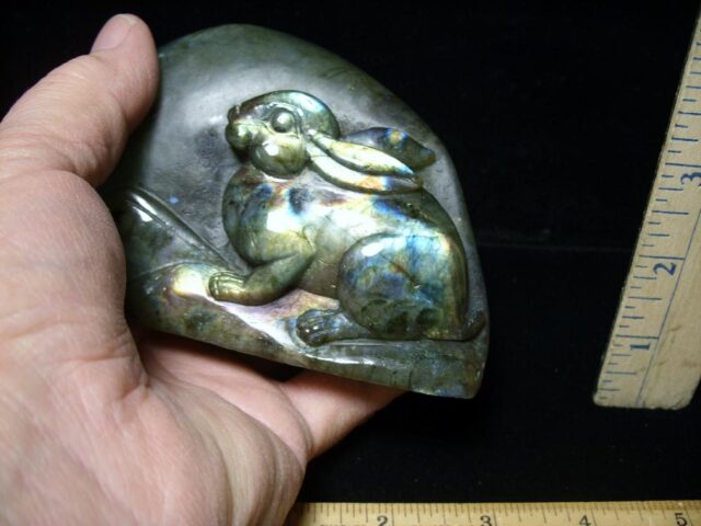 "CHRISTMAS IS COMING SALE"  Carved  Labradorite  Rabbit (010722g) - Image 2