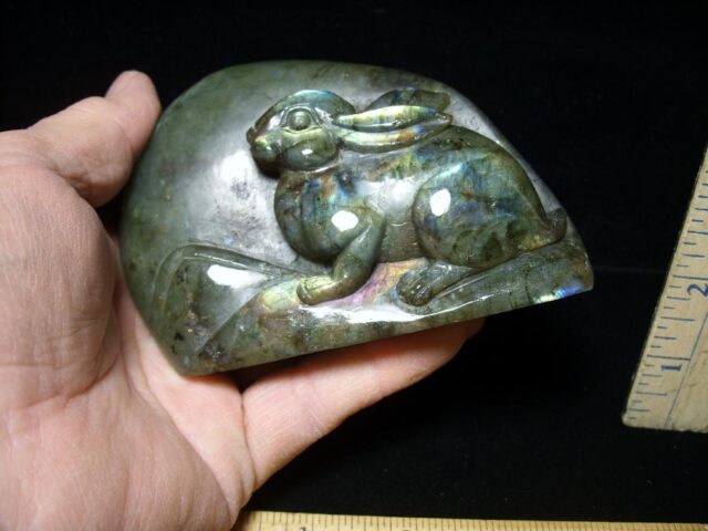"CHRISTMAS IS COMING SALE"  Carved  Labradorite  Rabbit (010722g) - Image 3