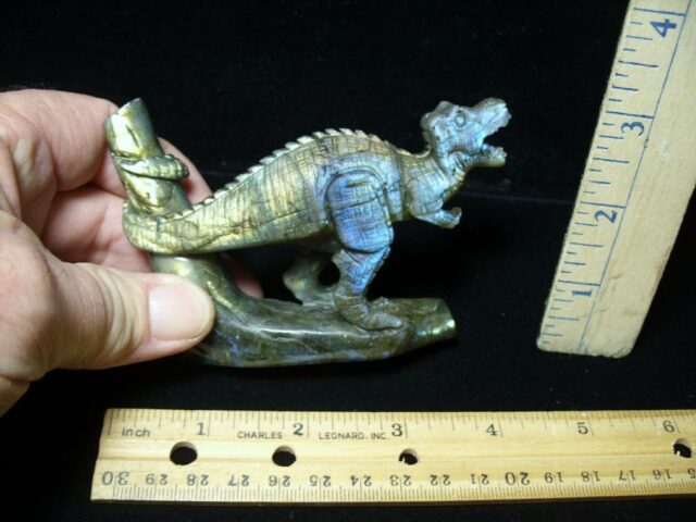 Carved  Labradorite  Dinosaur (010722k)