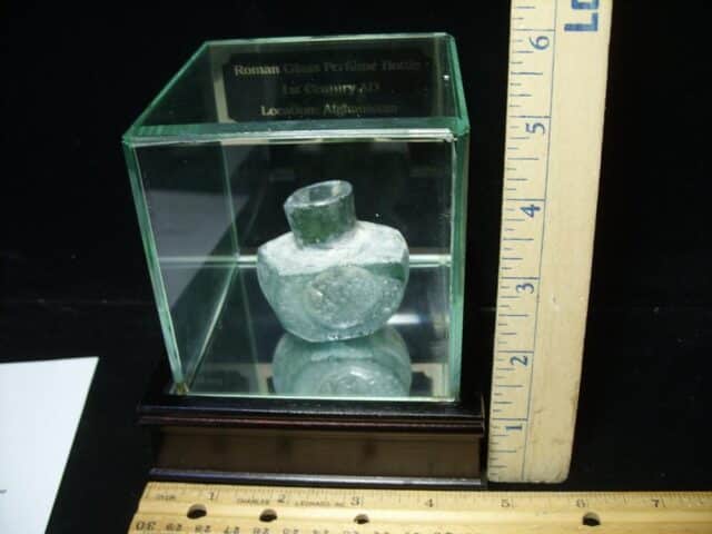 Antique Early Roman Era Small Glass Bottle (024624a) - Image 4