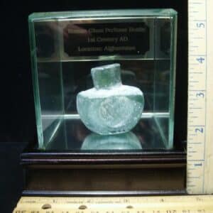 Antique Early Roman Era Small Glass Bottle (024624a)