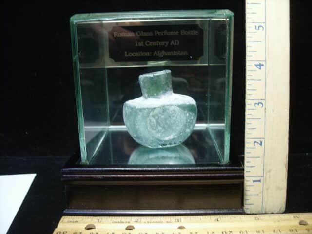 Antique Early Roman Era Small Glass Bottle (024624a)