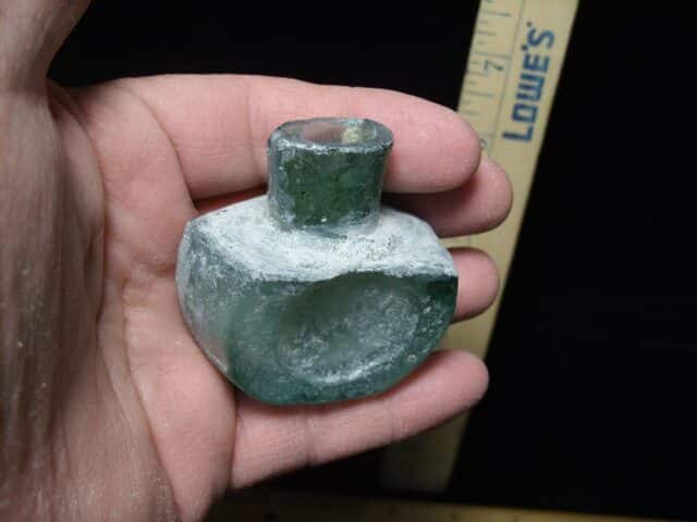 Antique Early Roman Era Small Glass Bottle (024624a) - Image 2